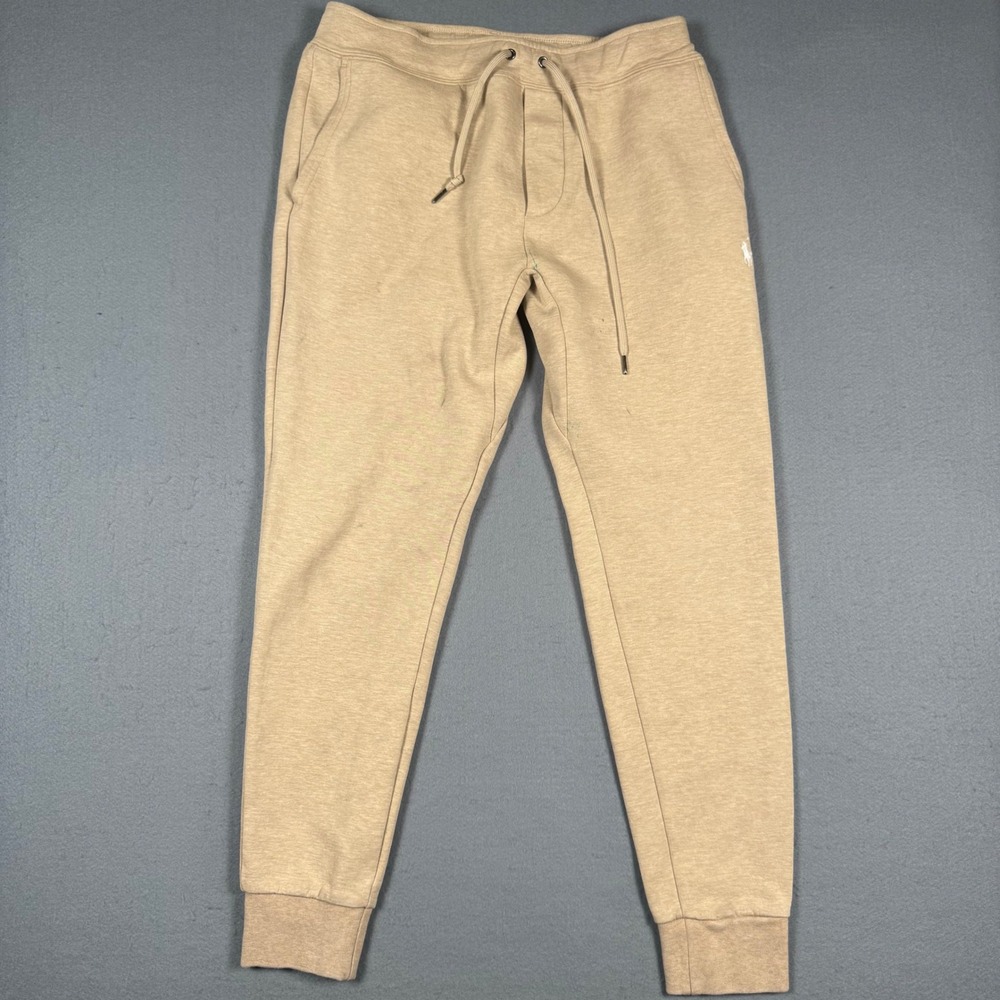 Polo Ralph Lauren Sweatpants Mens Small Tan Jogger Drawstring Pony Logo Classic